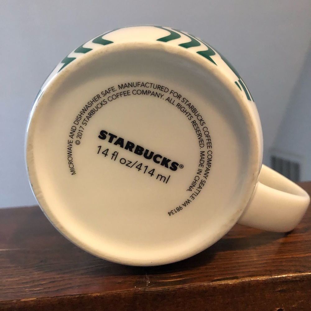 Starbucks 2017 Large Mermaid Logo White Ceramic Mug 14oz - Picture 3 of 3